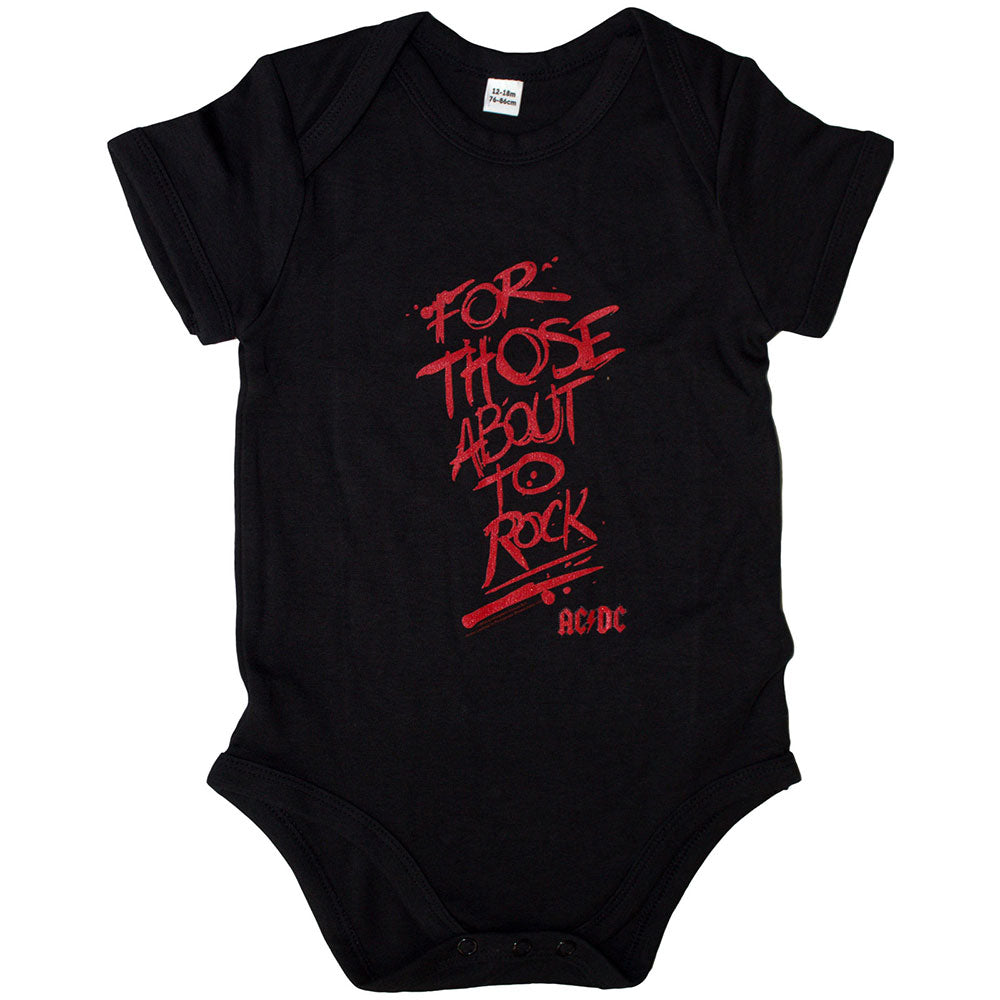 AC/DC Kids Baby Grow: For Those About To Rock (Black)