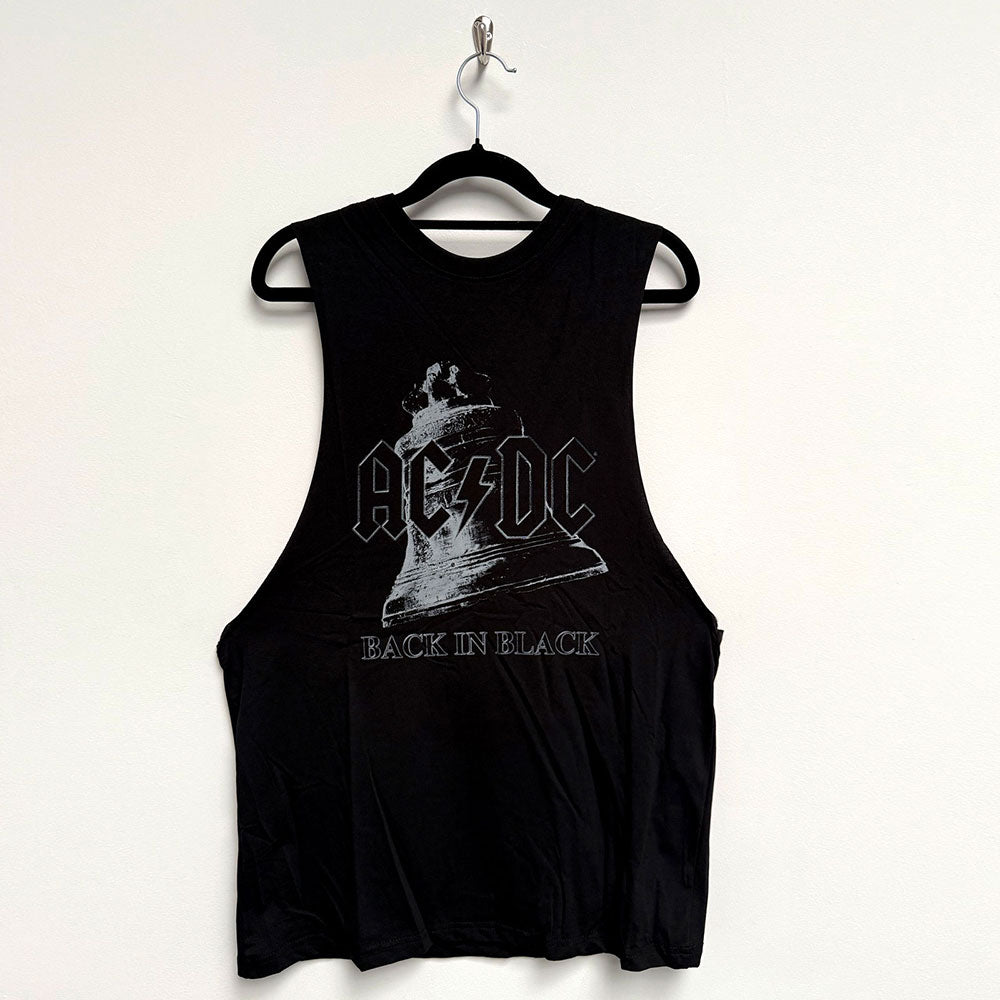 AC/DC Unisex Vest T-Shirt: Back In Black Bell (Black)