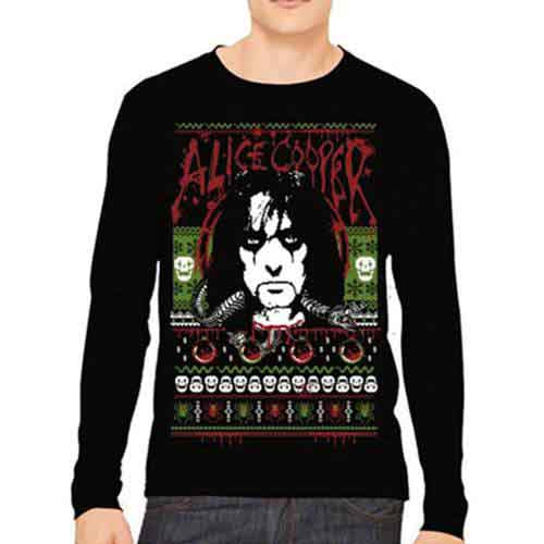 Alice Cooper Unisex Sweatshirt: Holiday 2015 (Black) (Small)