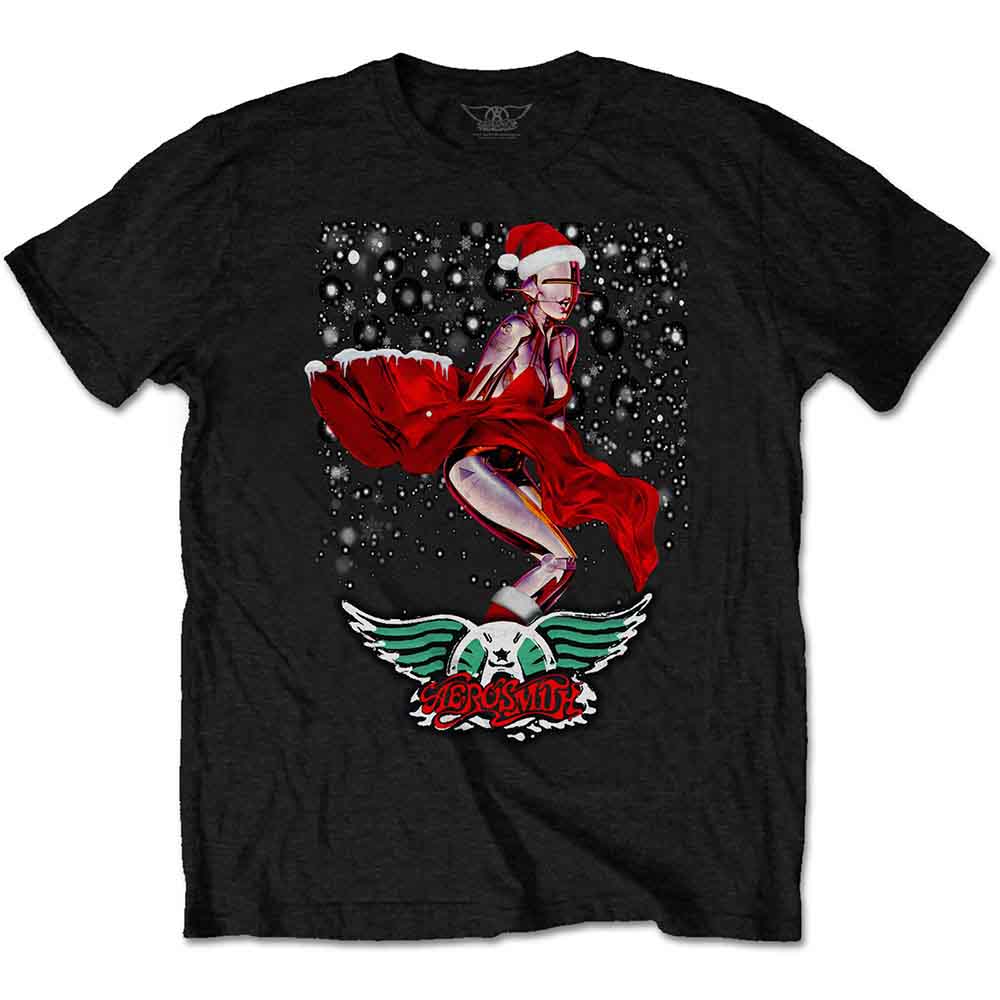 Aerosmith Unisex T-Shirt: Robo Santa (Black)