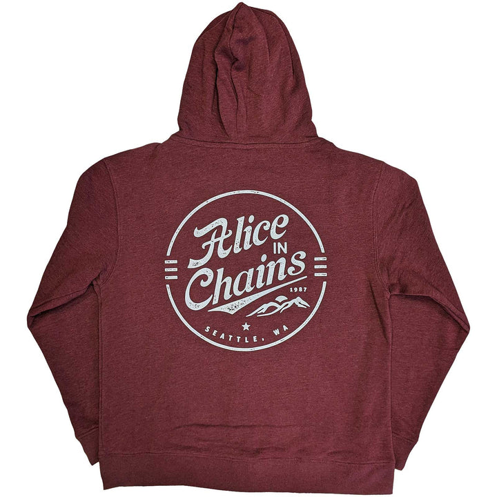 Circle Emblem (Back Print) Unisex Zipped Hoodie | Alice In Chains
