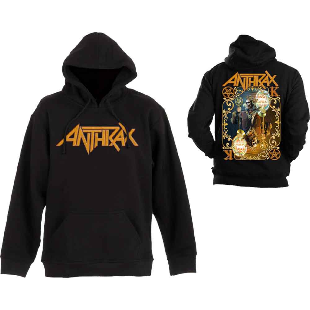 Anthrax Unisex Pullover Hoodie: Evil Twin (Black) (Back Print)