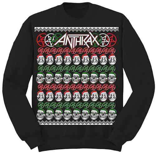 Anthrax Unisex Sweatshirt: Skulls Christmas (Black) (Small)