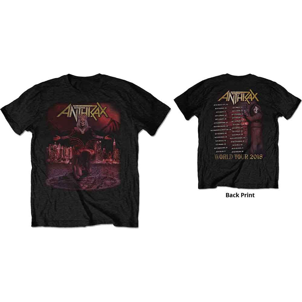 Anthrax Unisex T-Shirt: Bloody Eagle World Tour 2018 (Black) (Back Print & Ex-Tour) (Small)