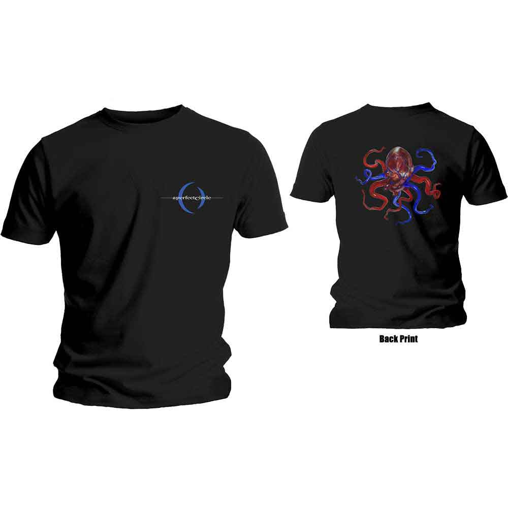 A Perfect Circle Unisex T-Shirt: Octoheart (Black) (Back Print)