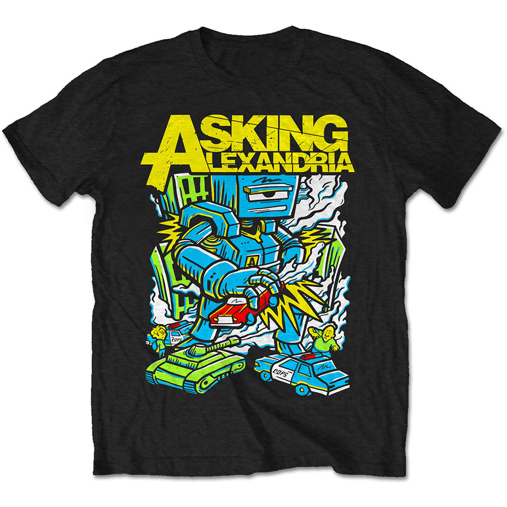 Asking Alexandria Unisex Retail Pack T-Shirt: Killer Robot (Black) (Medium)