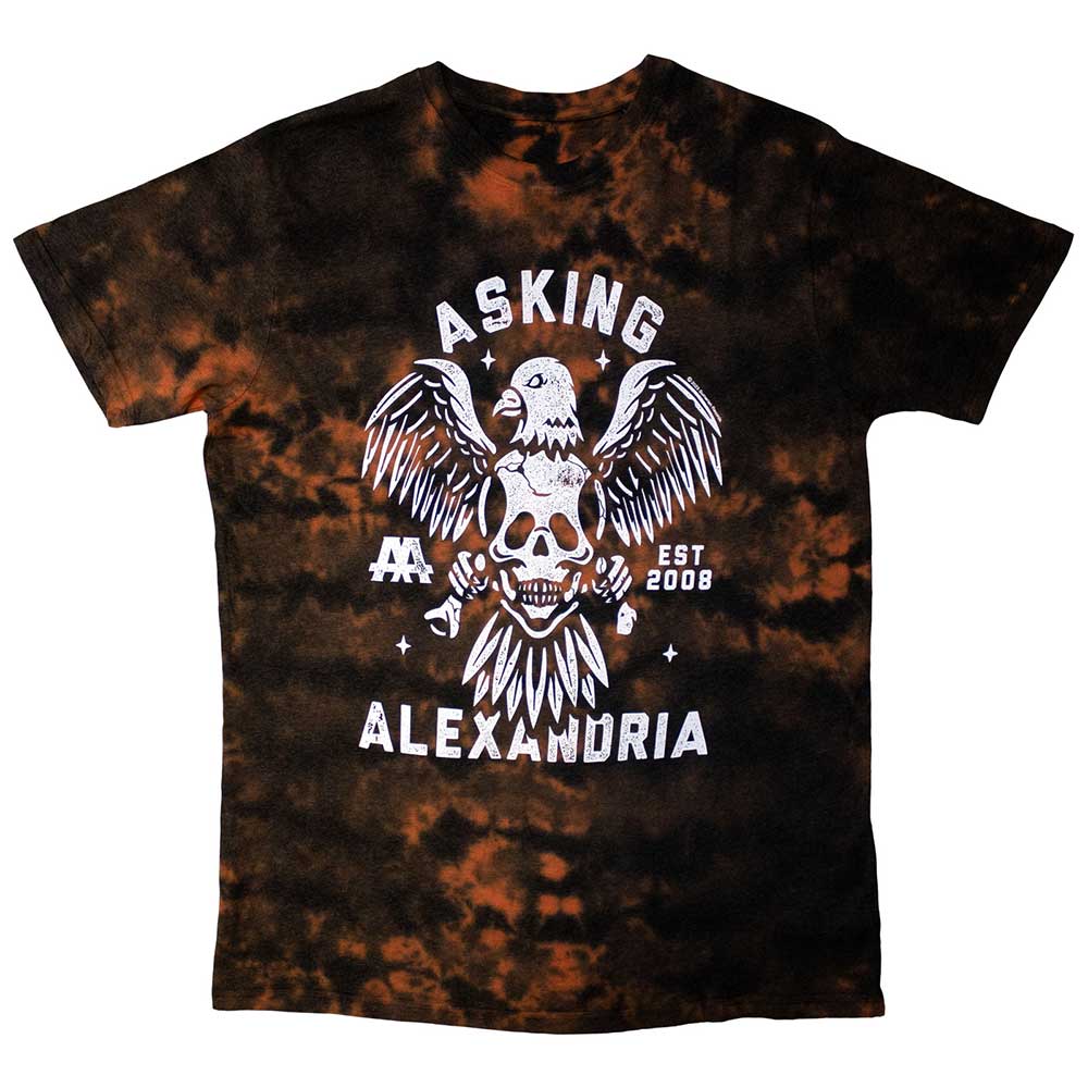 Asking Alexandria Unisex T-Shirt: Eagle Skull (Red) (Wash Collection)