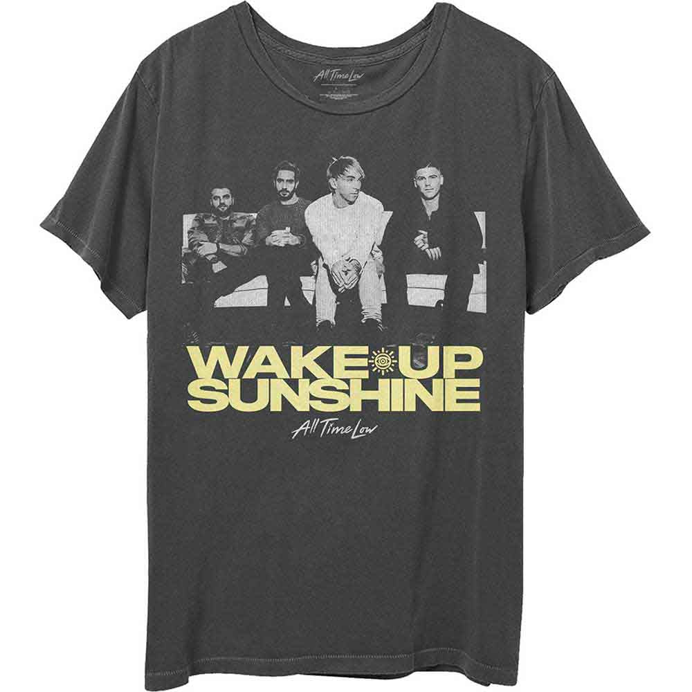 All Time Low Unisex T-Shirt: Faded Wake Up Sunshine (Charcoal Grey)