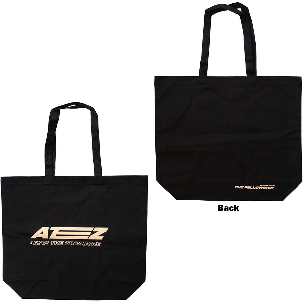 ATEEZ  Cotton Tote Bag: Fellowship Map The Treasure (Black) (Back Print & Ex-Tour)