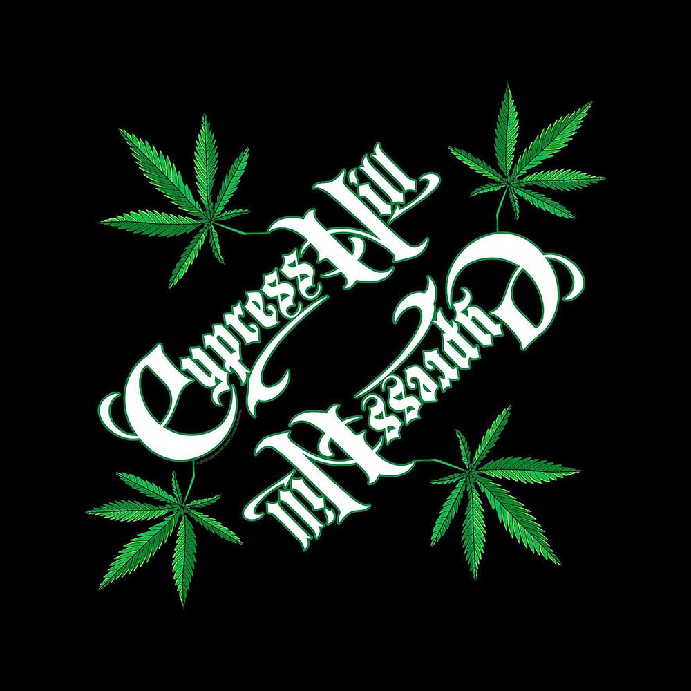 Cypress Hill Unisex Bandana: Logo/Leaf (Black)