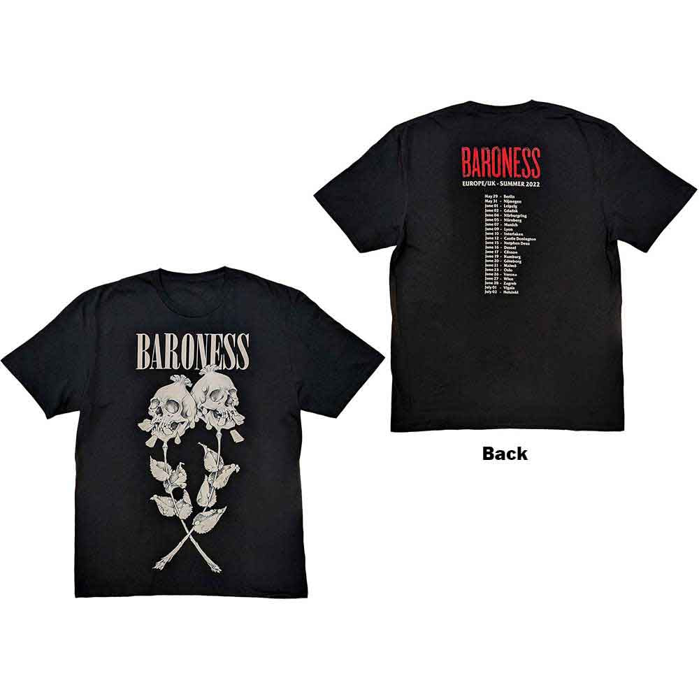 Baroness Unisex T-Shirt: Razor Bloom (Black) (Back Print)