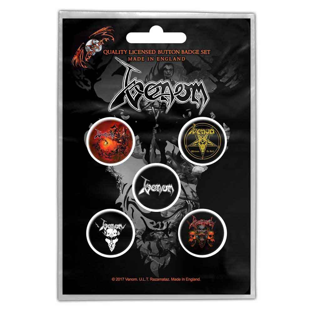 Venom Button Badge Pack: Black Metal