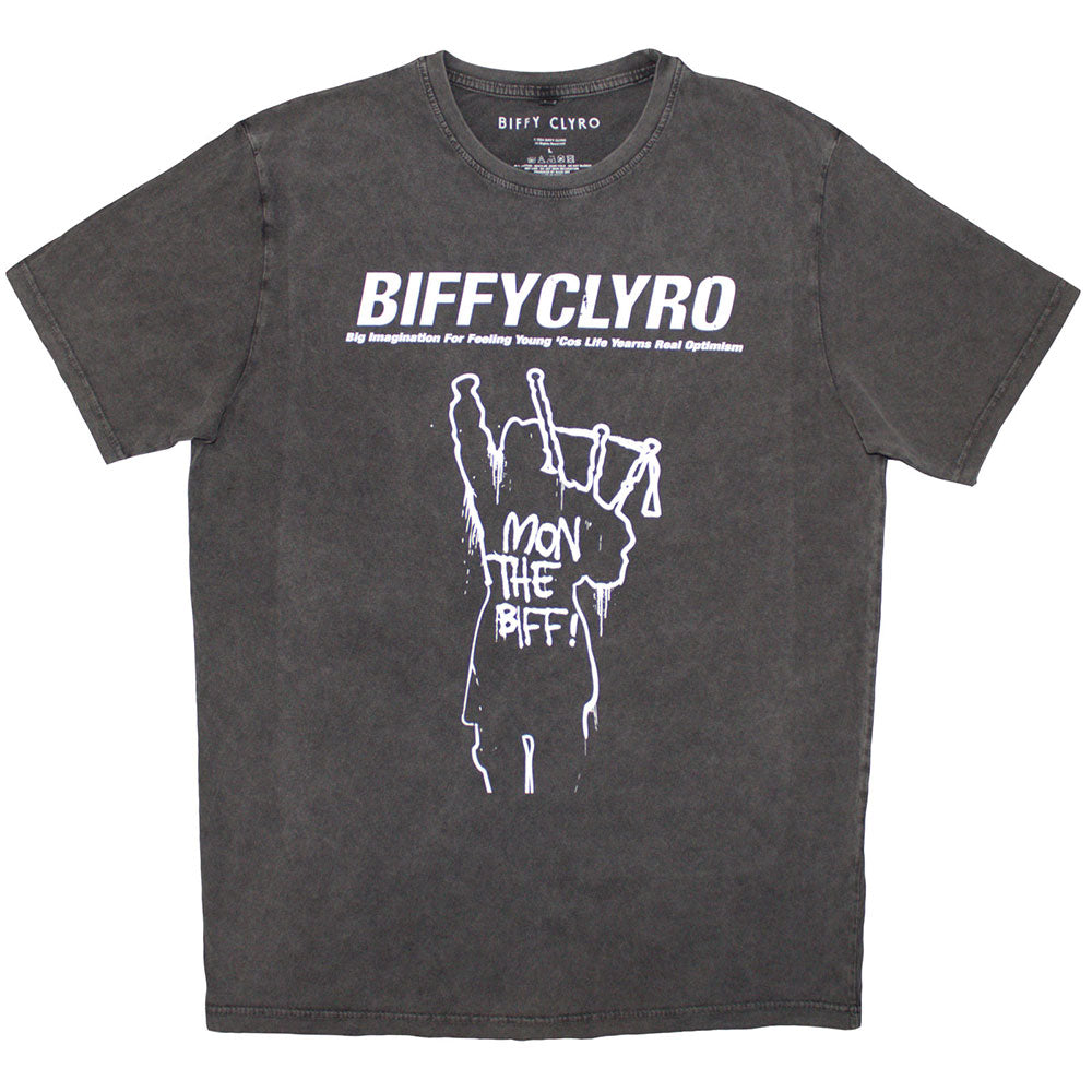 Biffy Clyro Unisex Stone Wash T-Shirt: Big Imagination (Charcoal Grey)