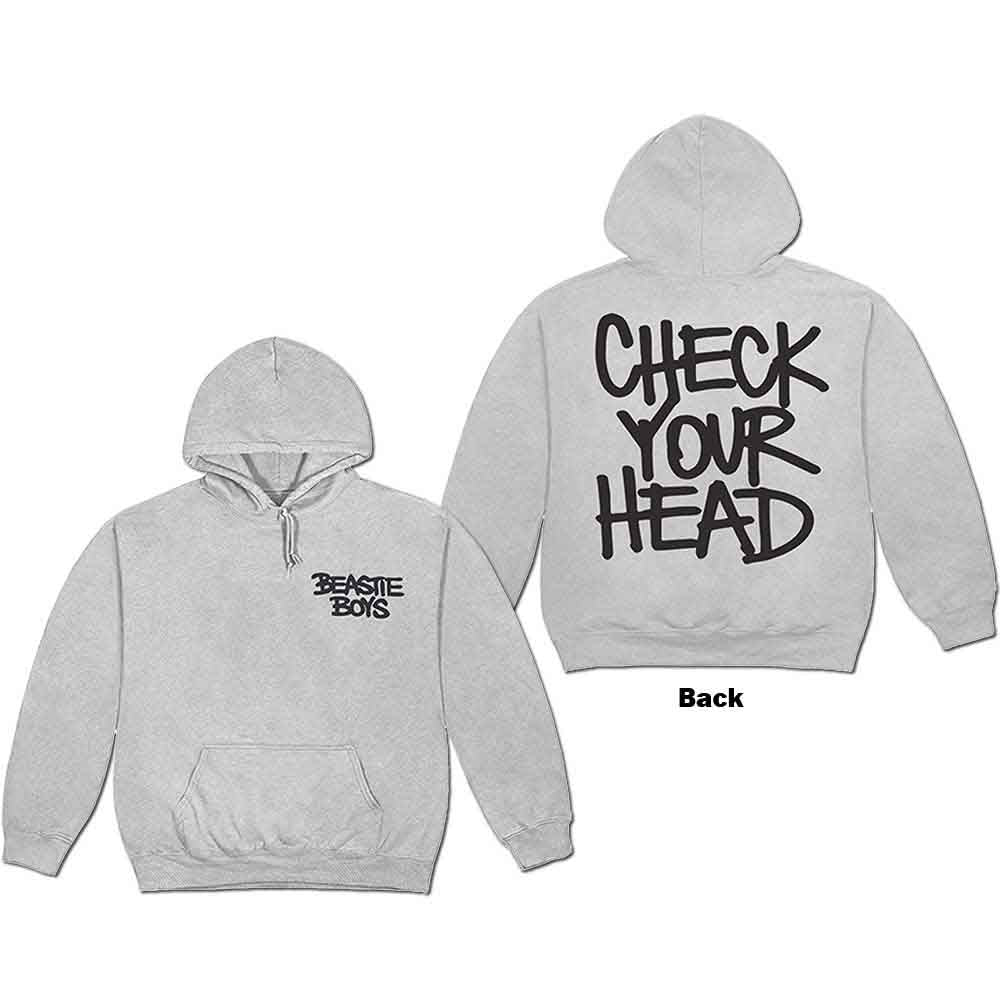 The Beastie Boys Unisex Pullover Hoodie: Check Your Head (Grey) (Back Print)