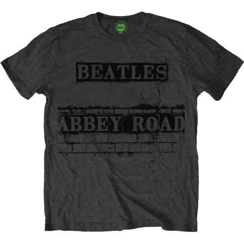 The Beatles Unisex T-Shirt: Abbey Road Sign (Grey)