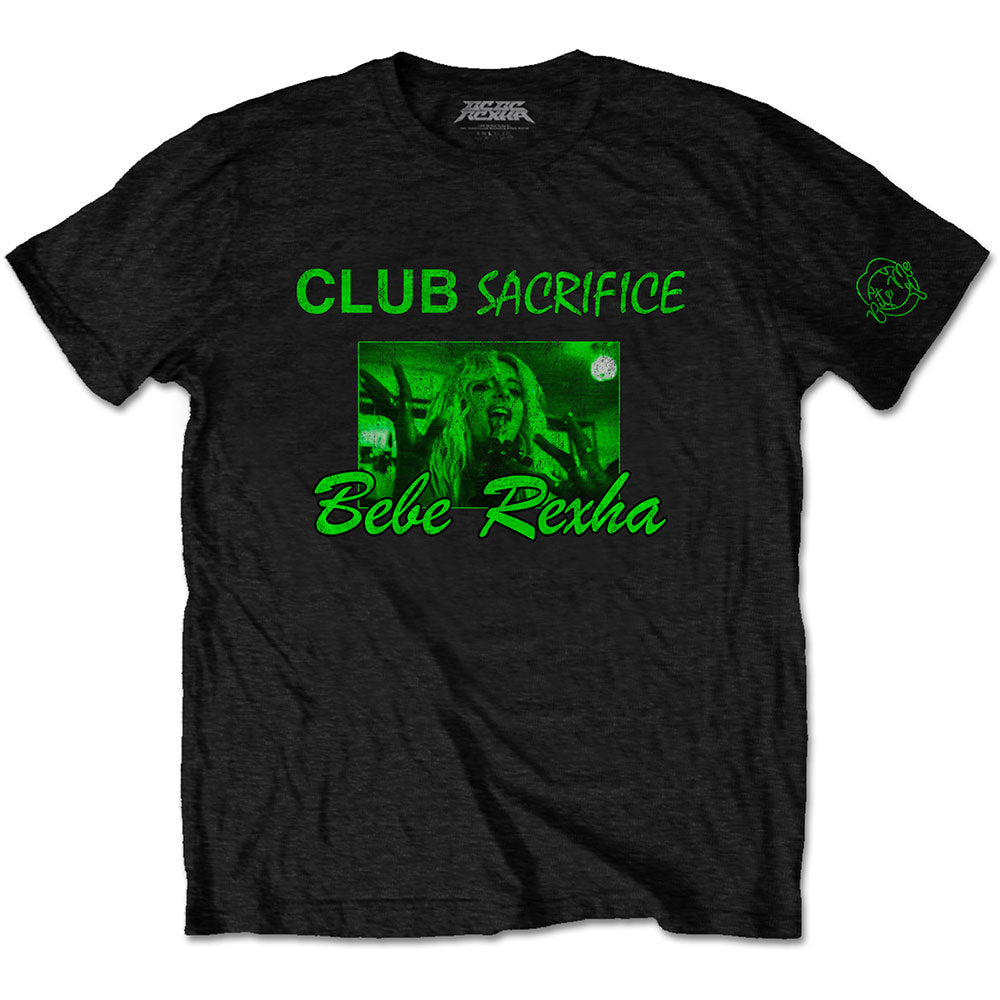 Bebe Rexha Unisex T-Shirt: Club Sacrifice (Black) (Sleeve Print)