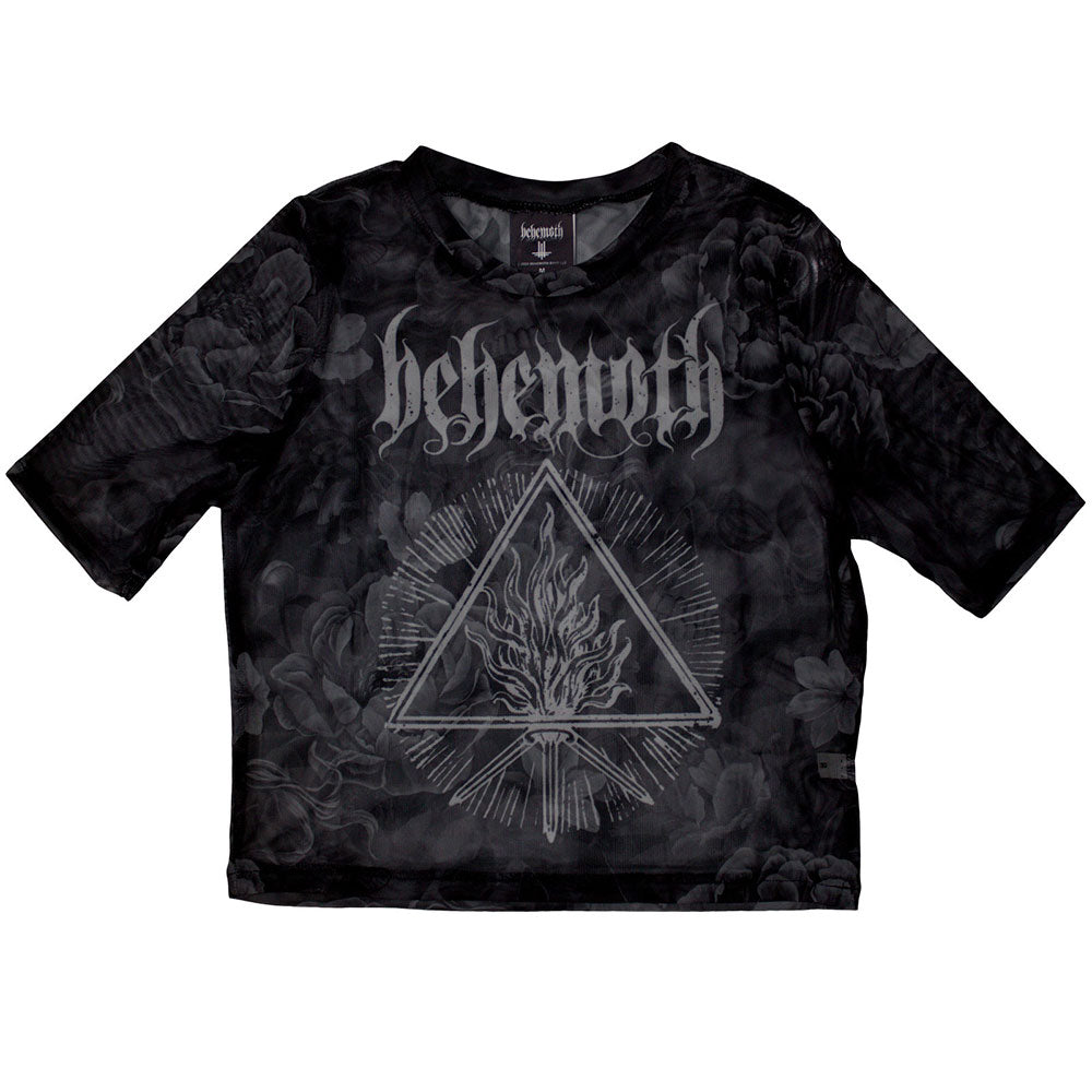 Behemoth Ladies Crop Top: Furor Divinus (Black) (Mesh)