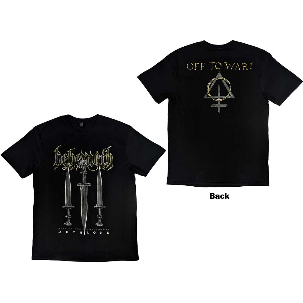 Behemoth Unisex T-Shirt: Off To War! (Black) (Back Print)