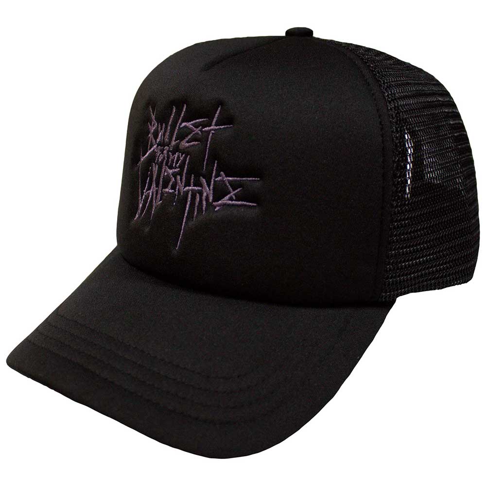 Bullet For My Valentine Unisex Mesh Back Cap: Purple Logo (Black)