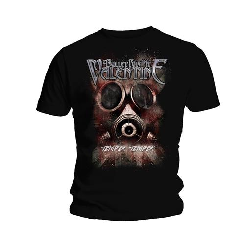 Bullet For My Valentine Unisex T-Shirt: Temper Temper Gas Mask (Black)