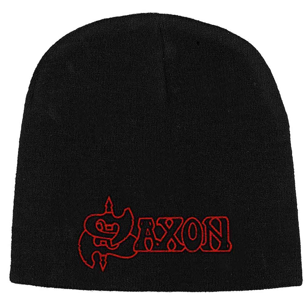 Saxon Unisex Beanie Hat: Logo (Black)