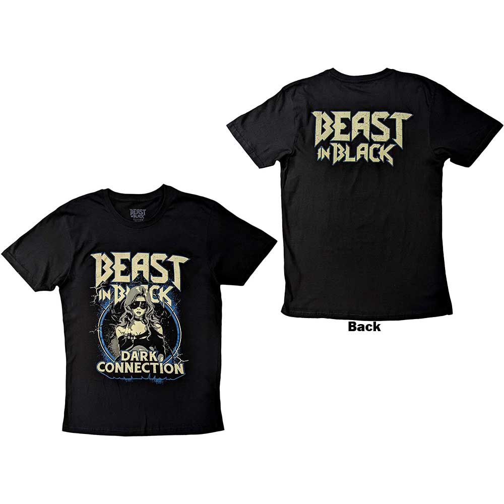 Beast in Black Unisex T-Shirt: Dark Connection Girl (Black) (Back Print)