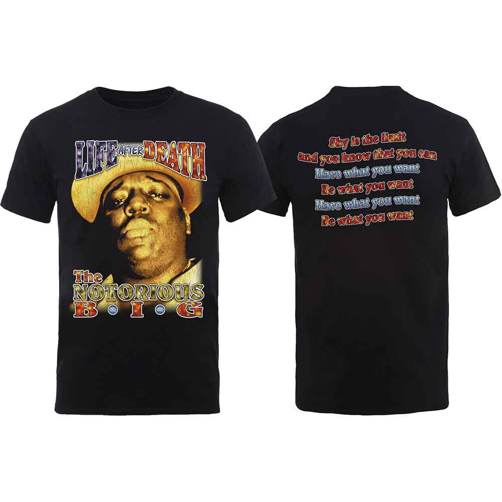 Biggie Smalls Unisex T-Shirt: Life After Death (Black) (Back Print)
