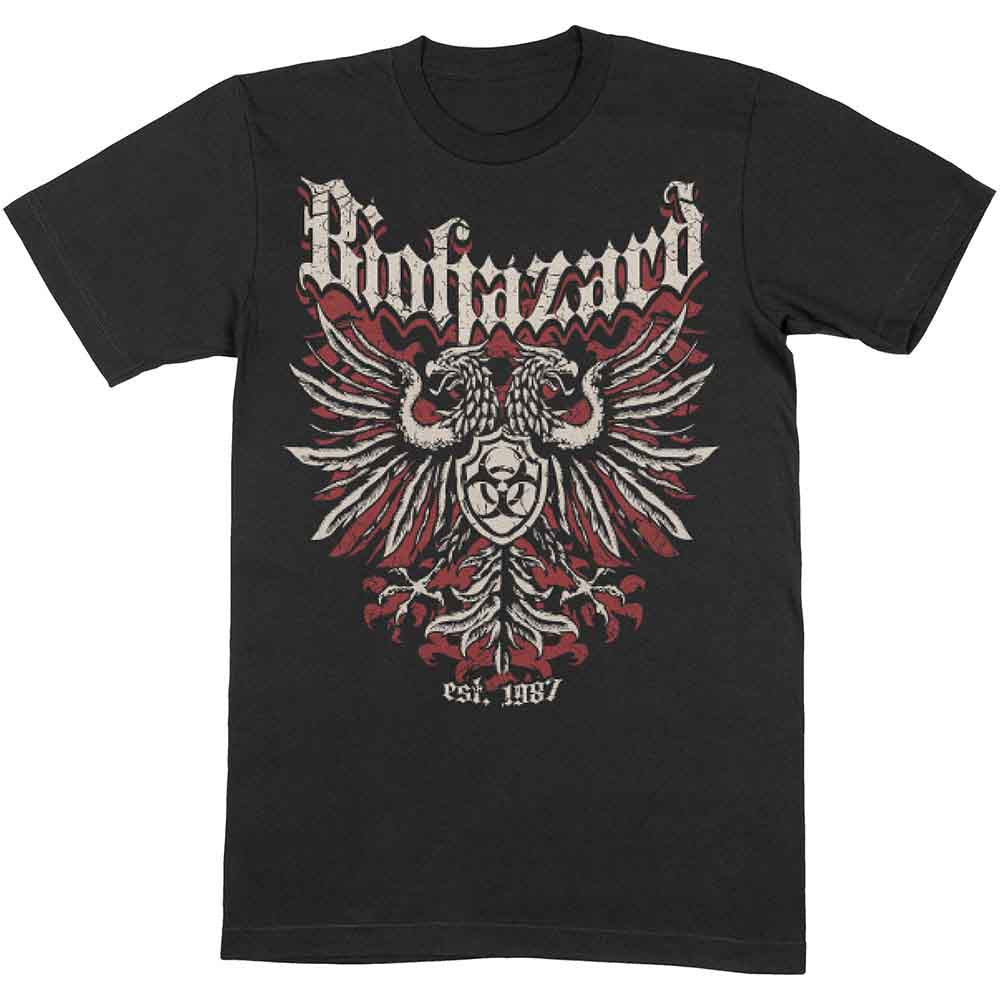 Biohazard Unisex T-Shirt: Crest (Black)