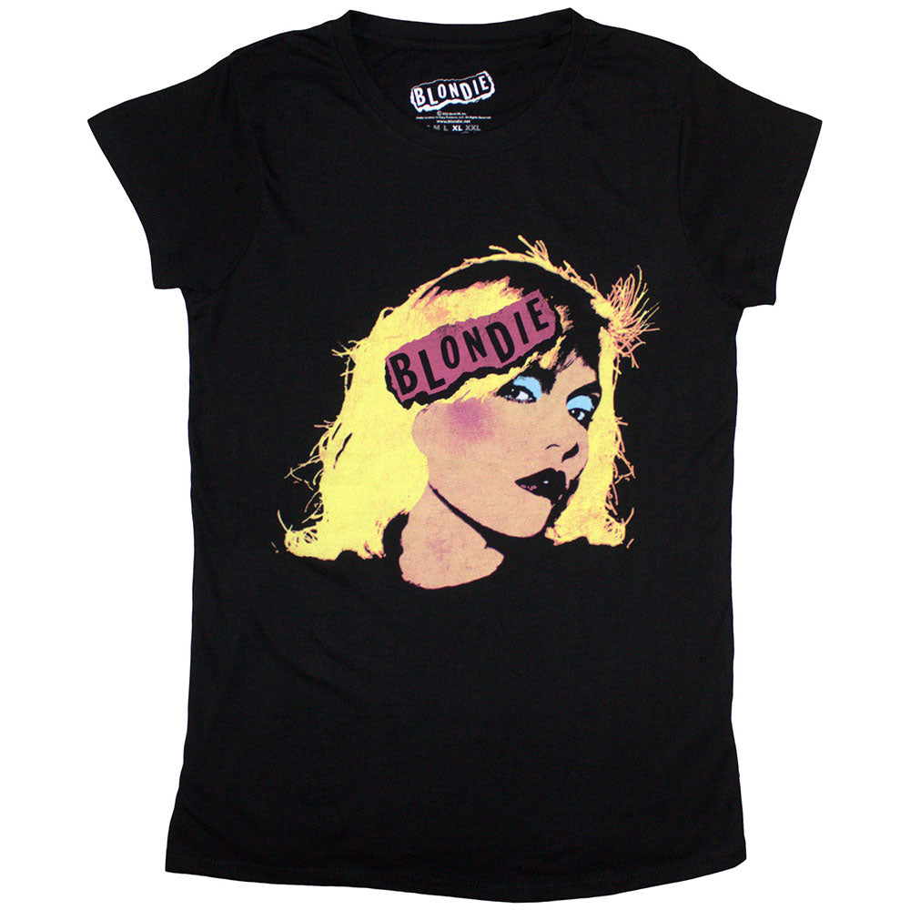 Blondie Ladies T-Shirt: Punk Logo (Black)