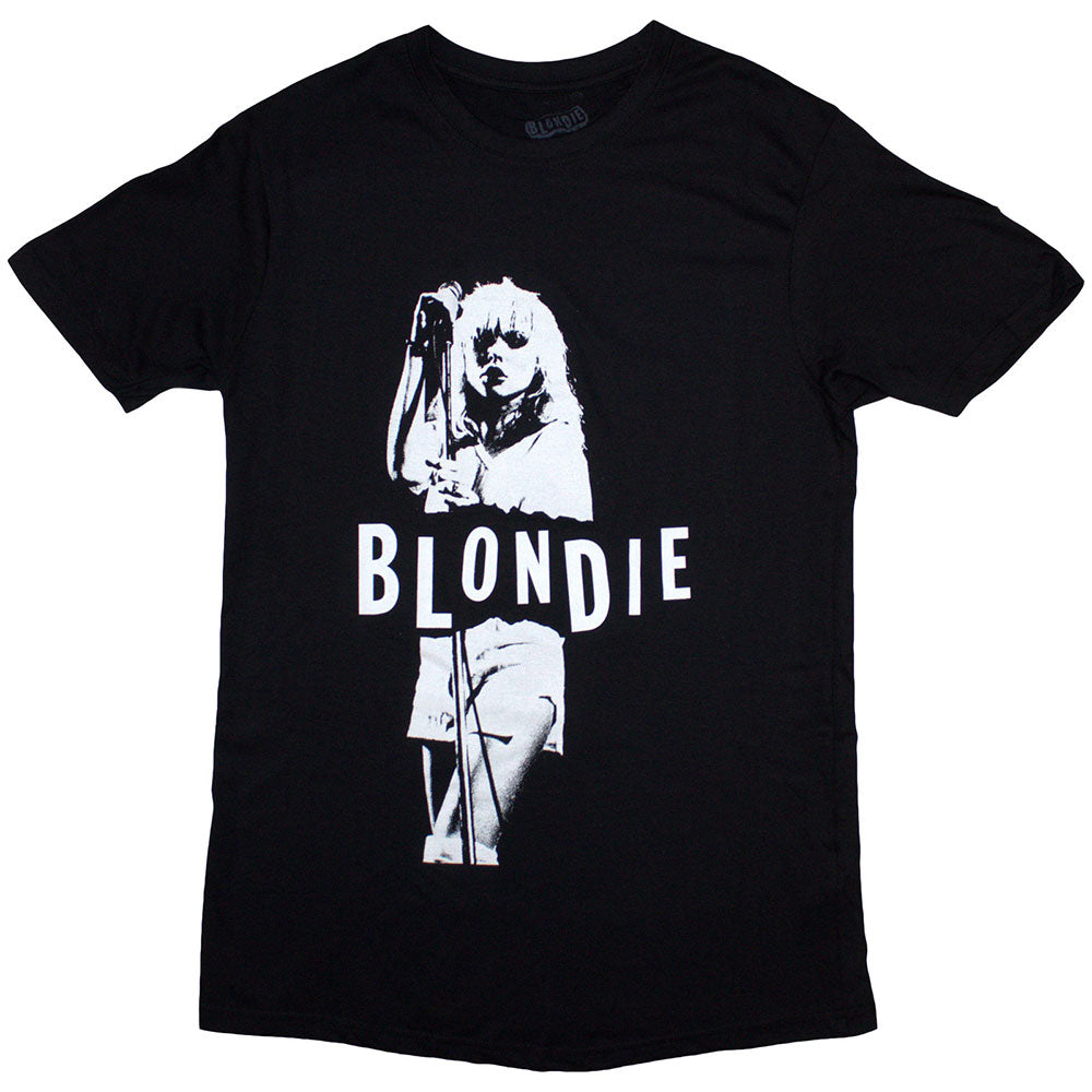 Blondie Ladies T-Shirt: Mic. Stand (Black)