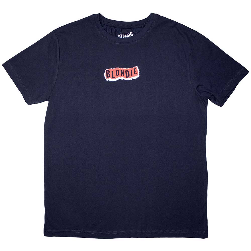 Blondie Unisex T-Shirt: Mini Punk Logo (Navy Blue)