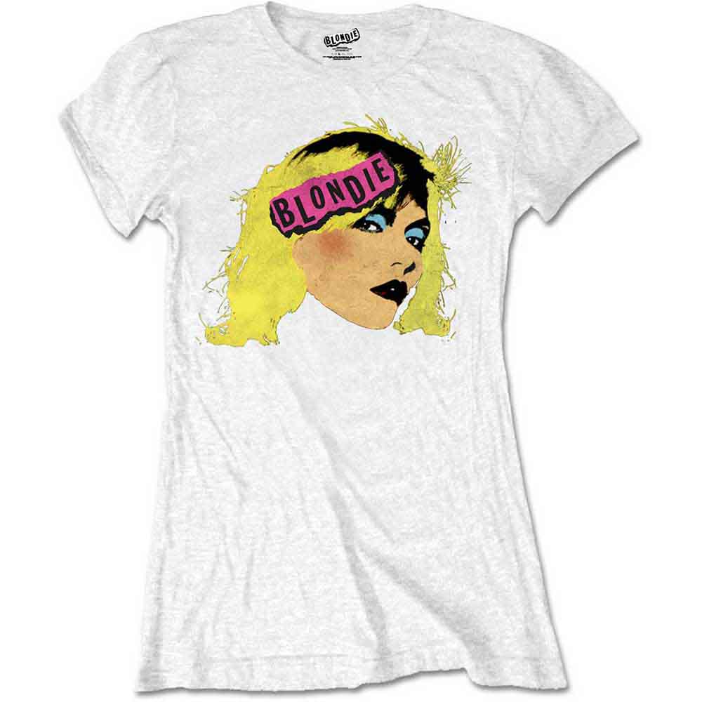 Blondie Ladies Retail Pack T-Shirt: Punk Logo (White)