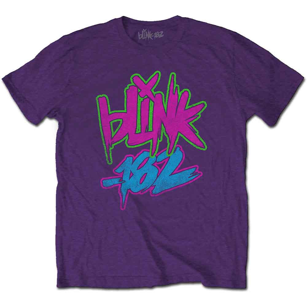 Blink-182 Unisex T-Shirt: Neon Logo (Purple)