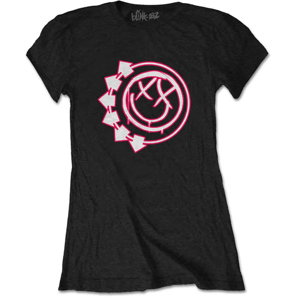 Blink-182 Ladies T-Shirt: Six Arrow Smile (Black)