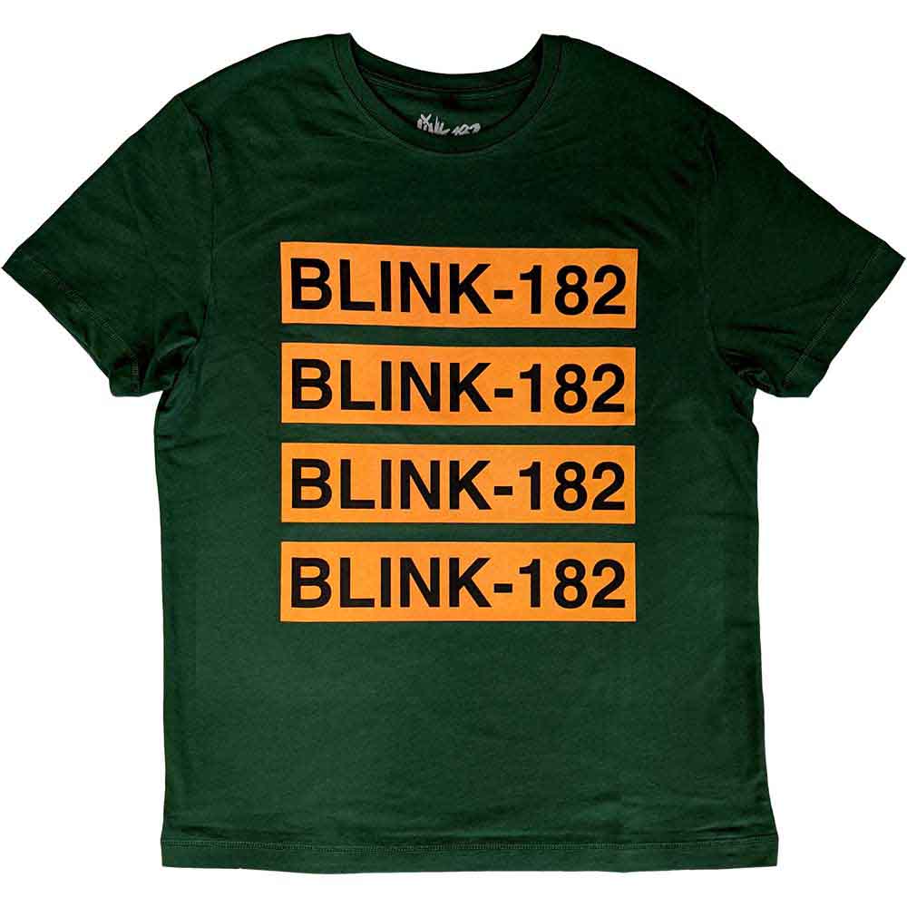 Blink-182 Unisex T-Shirt: Logo Repeat (Green)