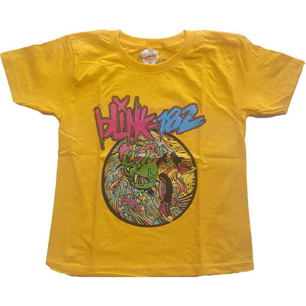 Blink-182 Kids T-Shirt: Overboard Event (Yellow)