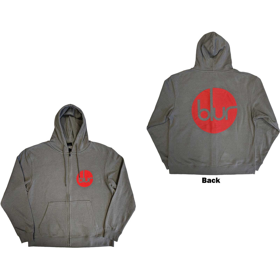 Circle Logo (Back Print) Unisex Zipped Hoodie | Blur