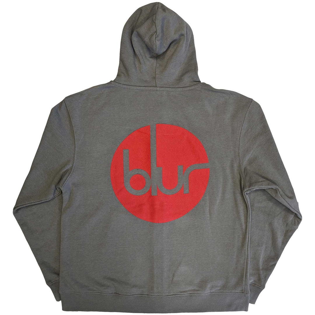 Circle Logo (Back Print) Unisex Zipped Hoodie | Blur