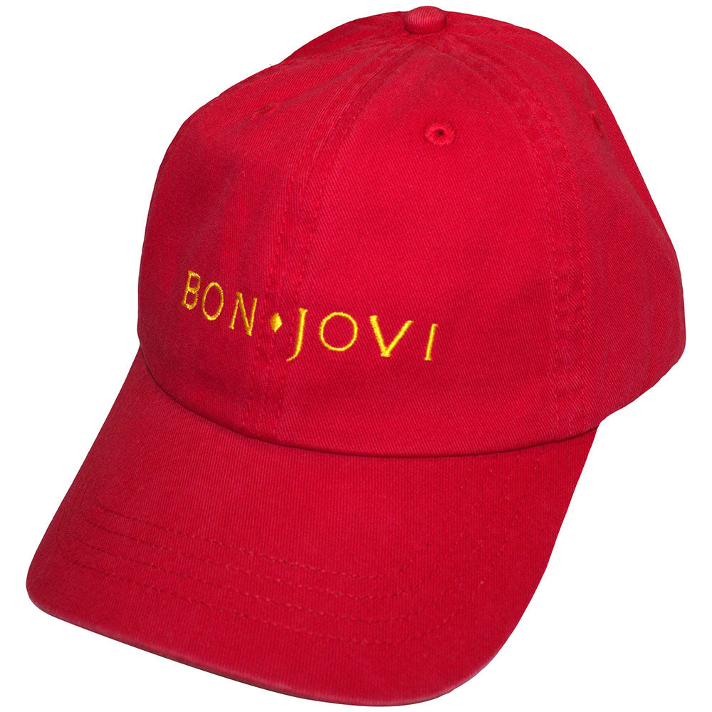 Bon Jovi Unisex Baseball Cap: Original Logo (Red)