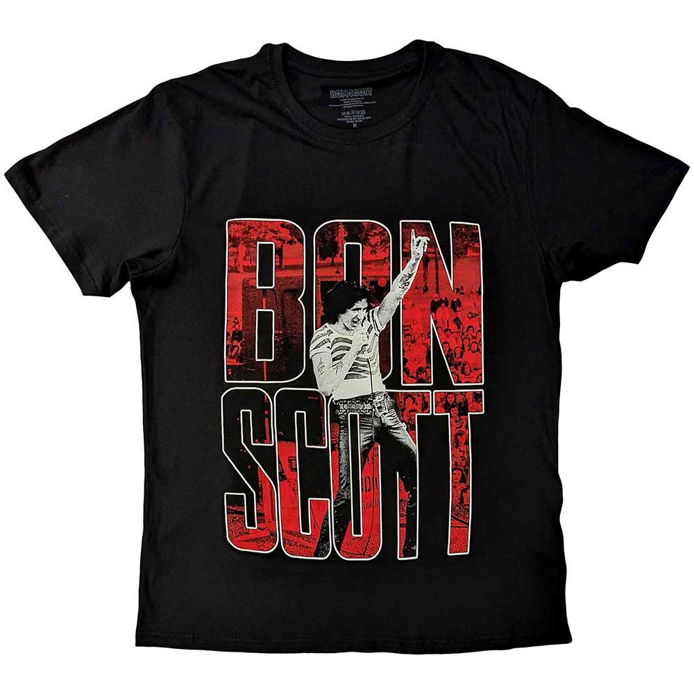 Bon Scott Unisex T-Shirt: Big Type (Black)