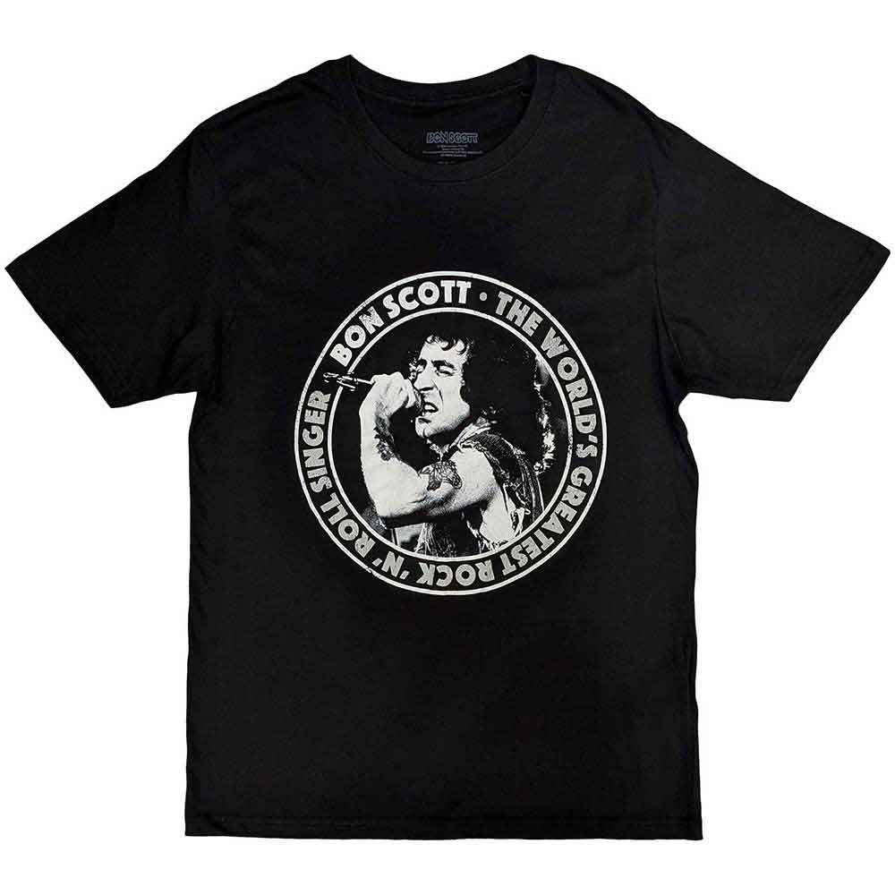 Bon Scott Unisex T-Shirt: TWGRRS Circle (Black)