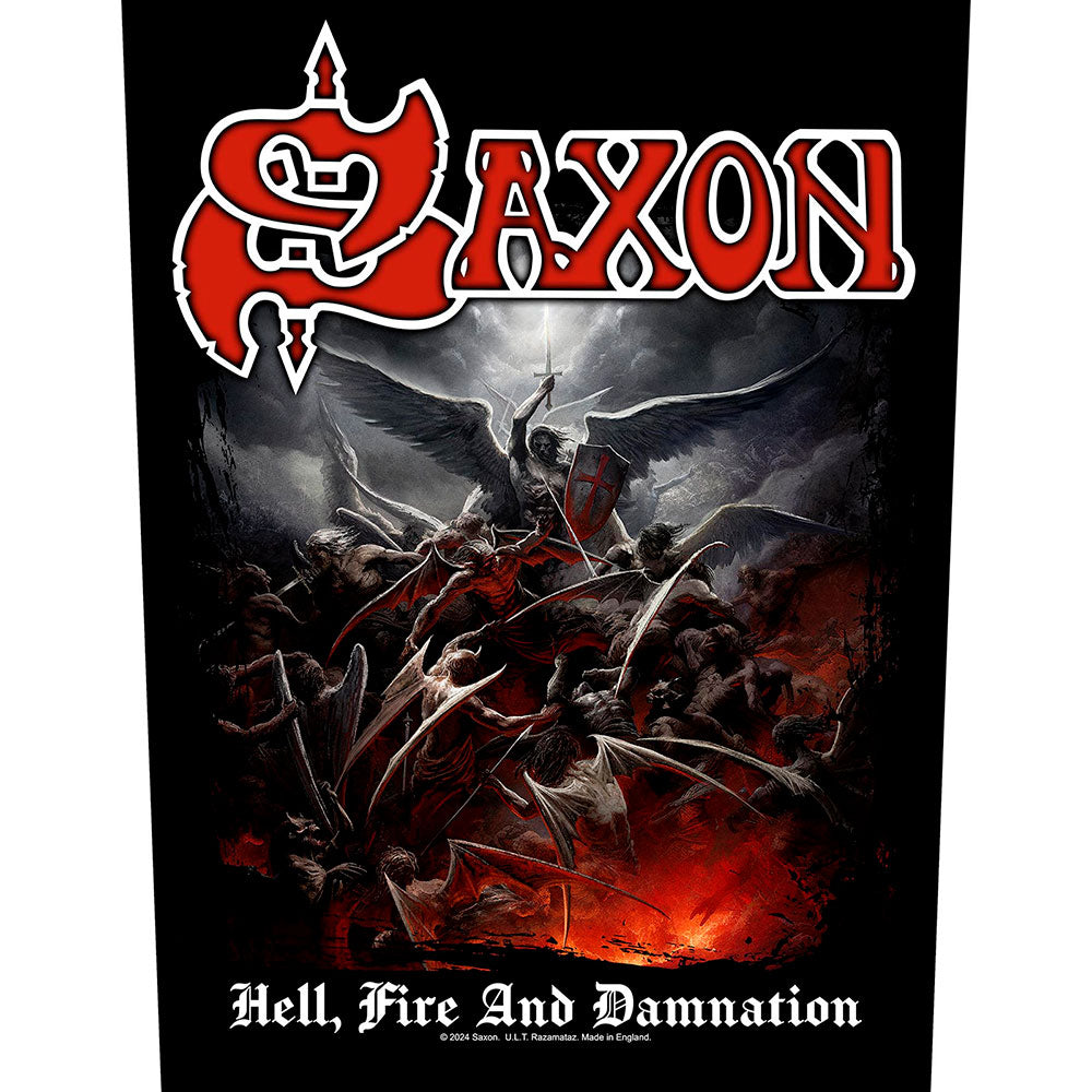 Saxon Back Patch: Hell, Fire And Damnation