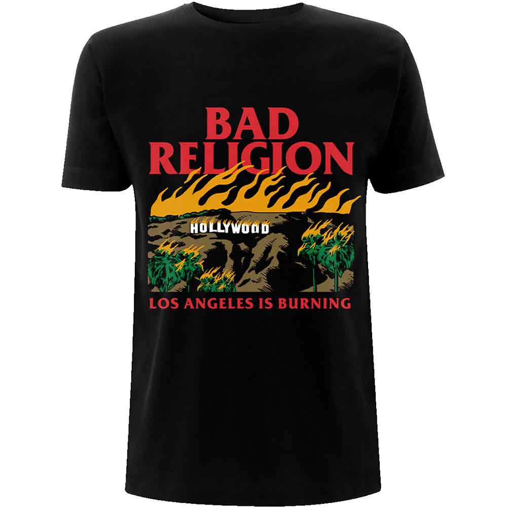 Bad Religion Unisex T-Shirt: Burning Black (Black)