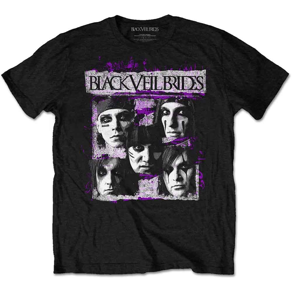 Black Veil Brides Unisex T-Shirt: Grunge Faces (Black)