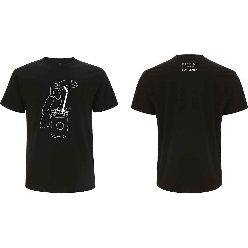 Catfish & The Bottlemen Unisex T-Shirt: Toucan (Black) (Back Print)