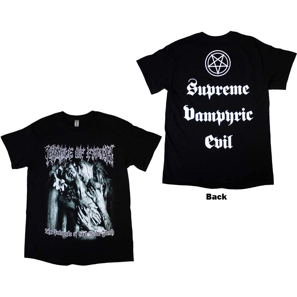 Cradle Of Filth Unisex T-Shirt: Supreme Vampiric Evil (Black) (Back Print)