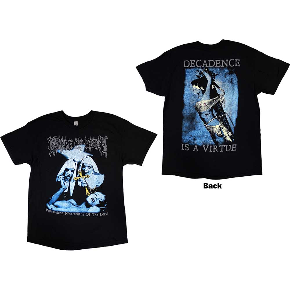 Cradle Of Filth Unisex T-Shirt: Decadence (Black) (Back Print)