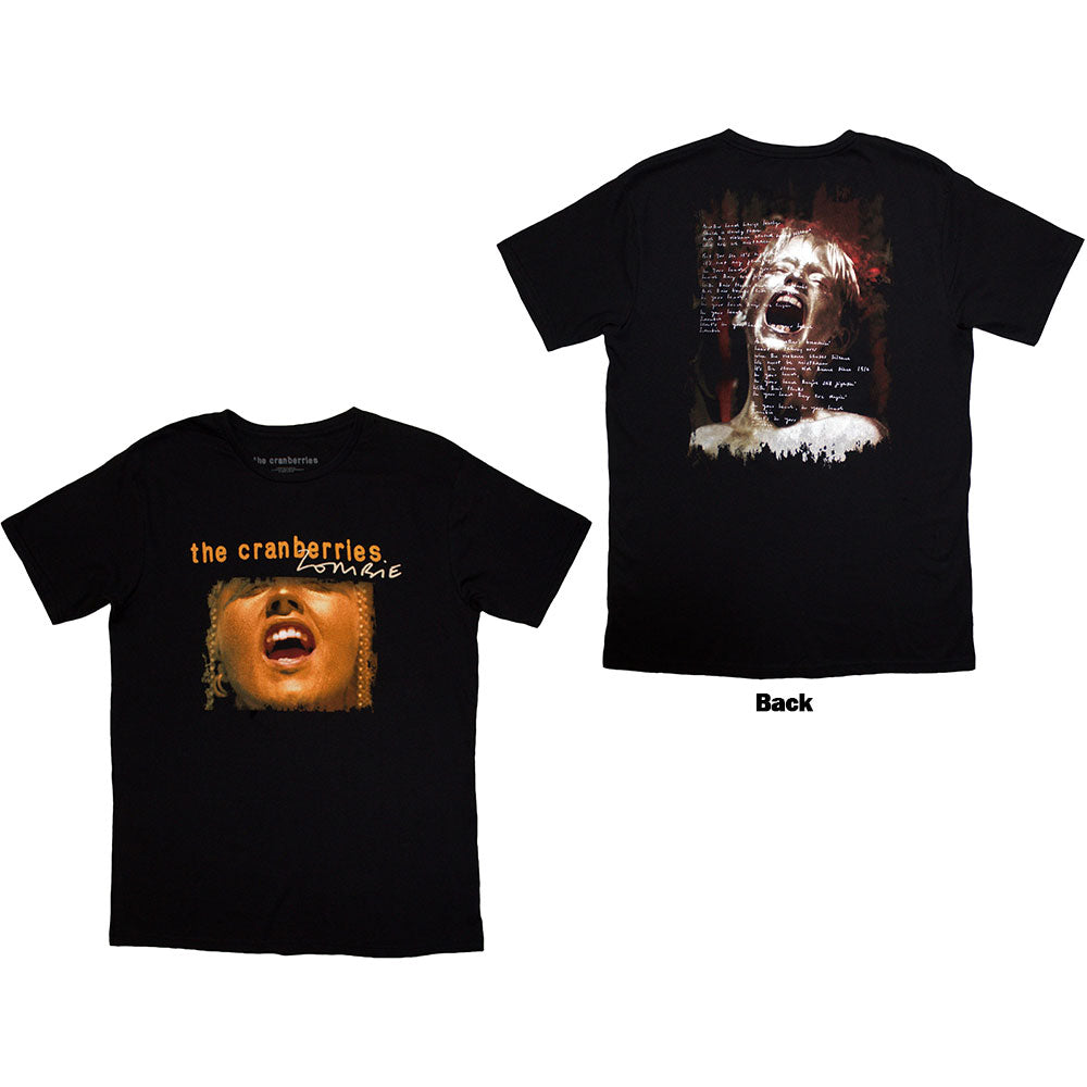 The Cranberries Unisex T-Shirt: Zombie Dolores (Black) (Back Print)