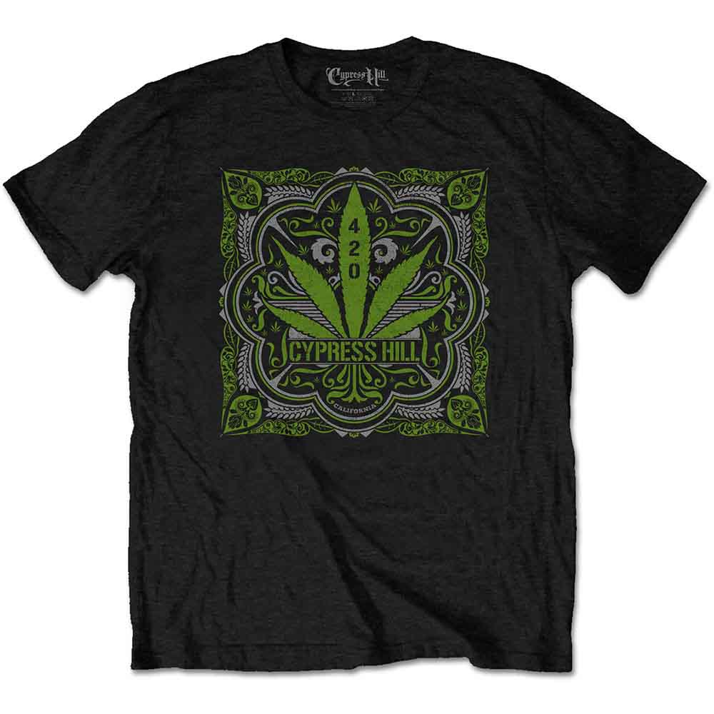 Cypress Hill Unisex T-Shirt: 420 Leaf (Black)