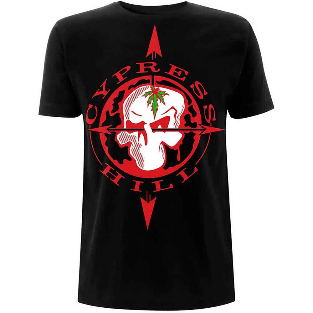 Cypress Hill Unisex T-Shirt: Skull Compass (Black)